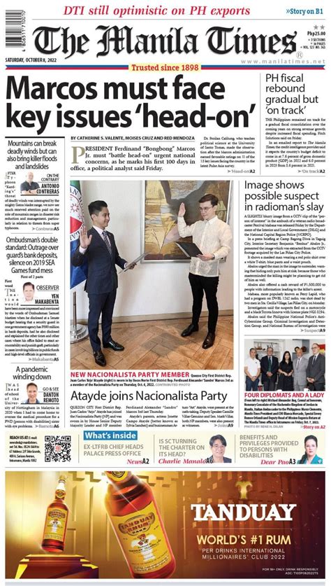 The Manila Times FrontPage | Oct. 8, 2022 | The Manila Times