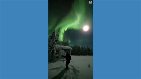 Skiers enjoy aurora borealis in Finland - Good Morning America