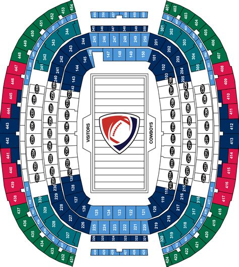 Dallas Cowboys Stadium Seating View : Dallas Cowboys Seating Chart Map ...