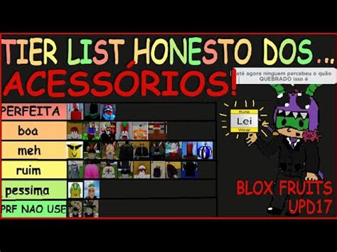 TIER LIST ACESSÓRIOS (BLox Fruits [UPD17) - YouTube