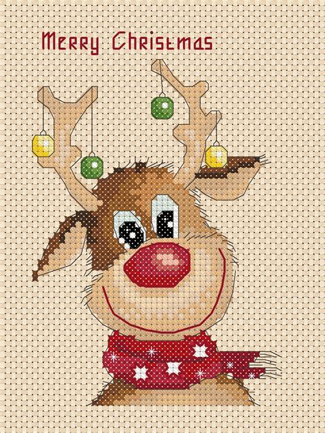 Printable PDF Cross Stitch Chart Christmas Reindeer Ideal Size - Etsy