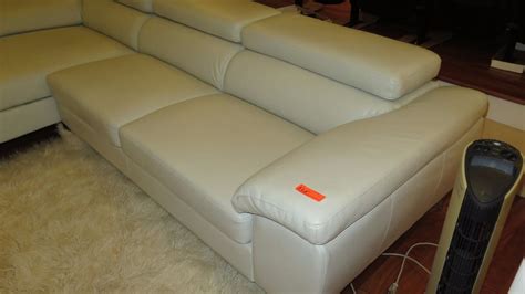 Modern 3-Piece Gray Leather Sofa Sectional w/Large Ottoman - Lt. Gray ...