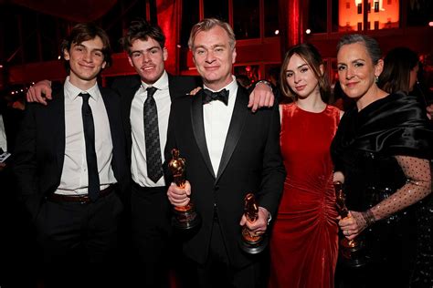 Christopher Nolan Celebrates 'Oppenheimer' Oscar Wins with Family