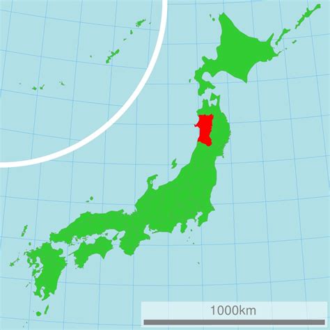 The Akita Prefecture, highlighted here in red, sits near the north of Japan’s main island ...