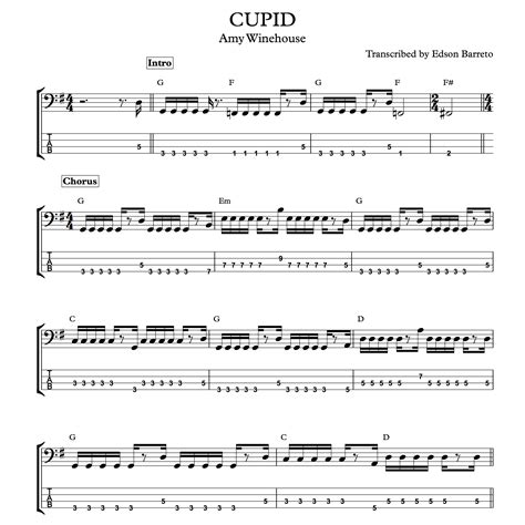 CUPID (Amy Winehouse) Bass Transcription, Score & Tab Lesson - Edson Renato Vitti Barreto | Hotmart