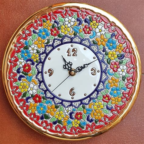 Spanish Ceramic Clock 24cm. 9.45 Enameled by Hands - Etsy Sweden