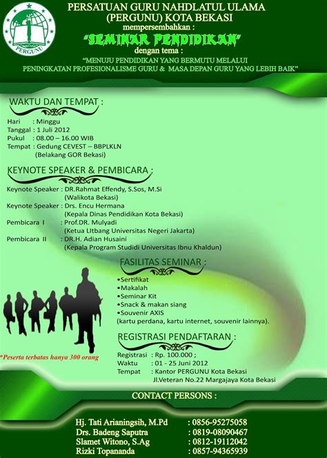 PAMFLET SEMINAR PENDIDIKAN ~ PERGUNU KOTA BEKASI