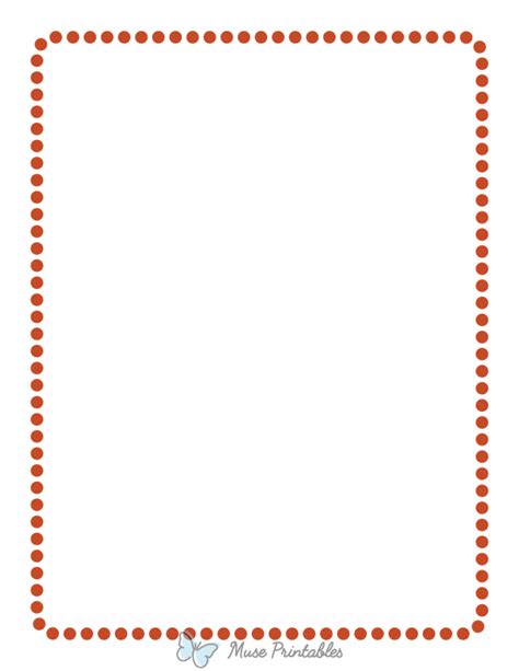 Printable Dark Orange Rounded Medium Dotted Line Page Border