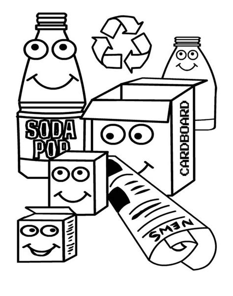 Various Waste For Recycling Coloring Page : Coloring Sky | Recycle printable, Coloring pages ...