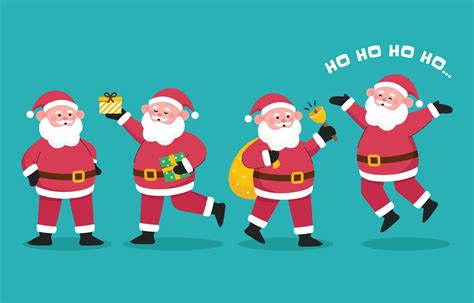 Santa Claus Character Set 3394874 Vector Art at Vecteezy