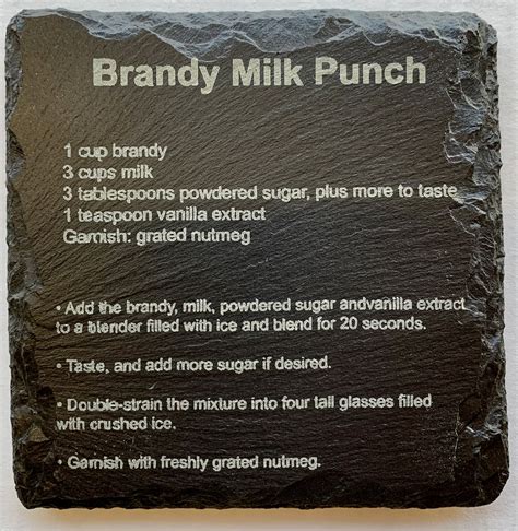 Brandy Milk Punch Slate Coaster - NOLA PENS