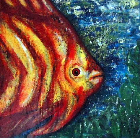 Abstract Fish Acrylic Painting - Second Page Studio - Paintings ...