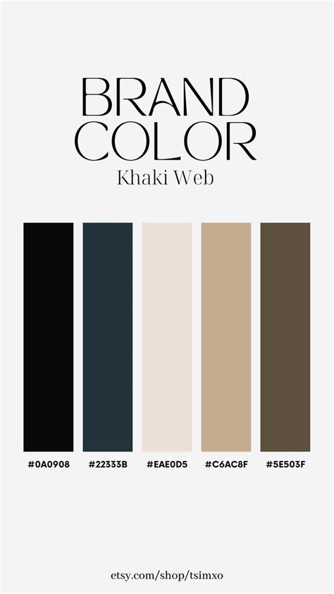 the brand color scheme for khaki web