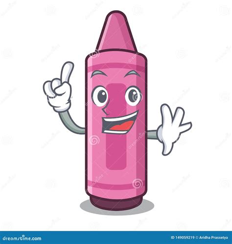 Finger Pink Crayon Above Cartoon School Book Stock Vector ...