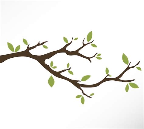 Tree Branch Vinyl Wall Decal Sticker Leaves Modern | Etsy