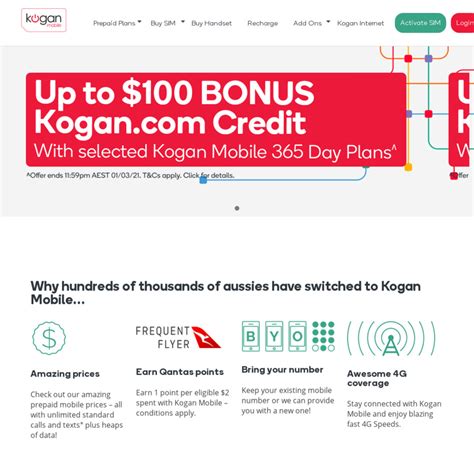 Buy Kogan Mobile 365-Day Flex Plan, Get Kogan Credit: Small ($160) Get $30, Med ($215) $50 ...