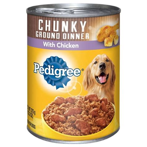 Pedigree Chunky Ground Dinner With Chicken Canned Dog Food 13.2 Ounces ...