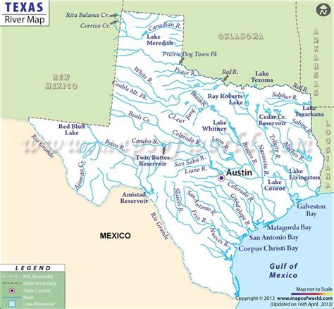 Texas Rivers Map, Rivers in Texas | Texas map, Map, Texas