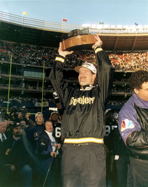 Coach Cowher raises his first AFC Championship Trophy, on his way to Super Bowl 30 | Steelers ...