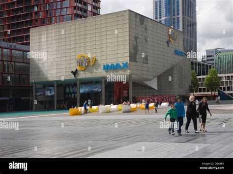 iMax Pathe cinema Schouwburgplein square Rotterdam Netherlands designed by Adriaan Gueze Stock ...