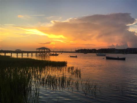 Folly River sunset Folly, South Carolina, Charleston, Enjoyment, River, Celestial, Sunset, Views ...