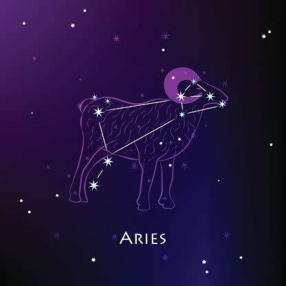 Aries Zodiac Sign And The Constellation Stock Illustration - Download ...