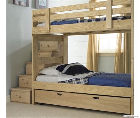 Stackable Bunk Bed with Storage Stairs and Trundle Bed | 1800BunkBed