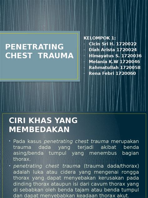 Penetrating Chest Trauma | PDF