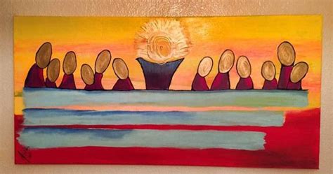 The last supper Modern View Painting by astrid garza | Saatchi Art | Hand painting art, Painting ...