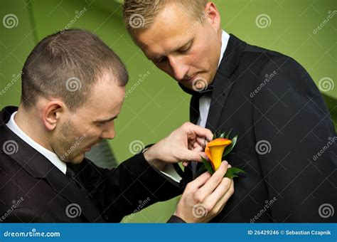 Groom and best man stock photo. Image of suits, flower - 26429246