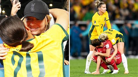 Sam Kerr's moment with girlfriend as Matildas praised for beautiful post-match act