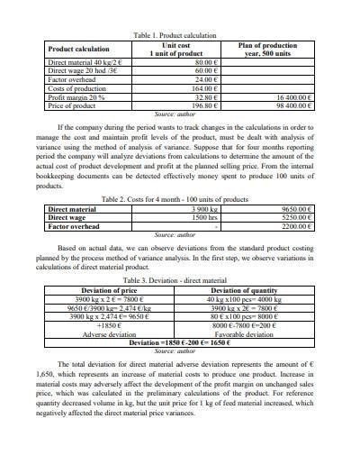 FREE 11+ Variance Analysis Report Samples in PDF | MS Word