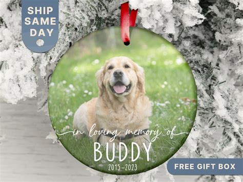 Personalized Memorial Dog Christmas Ornament, Dog Photo Memory Christmas Ornament, Custom Dog ...