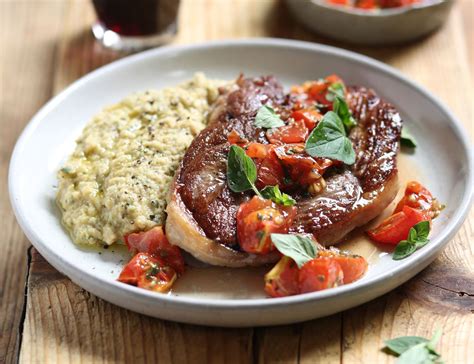 Lamb Leg Steaks with Smoky Chickpea & Aubergine Mash Recipe | Abel & Cole