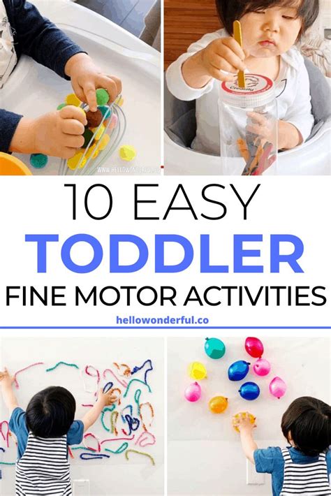 Easy Baby Toddler Fine Motor Activites | Toddler fine motor activities, Fine motor skills ...