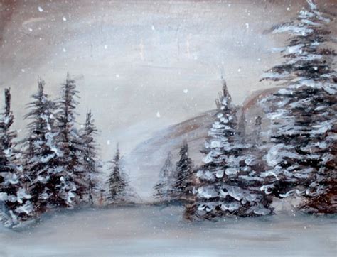 How To Paint Snow Covered Trees With Acrylic - Patricia Sinclair's ...