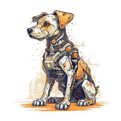 Premium AI Image | robot dog vector illustration for t shirt drawn in ...