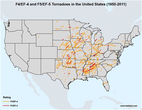 Tornado Path History Map