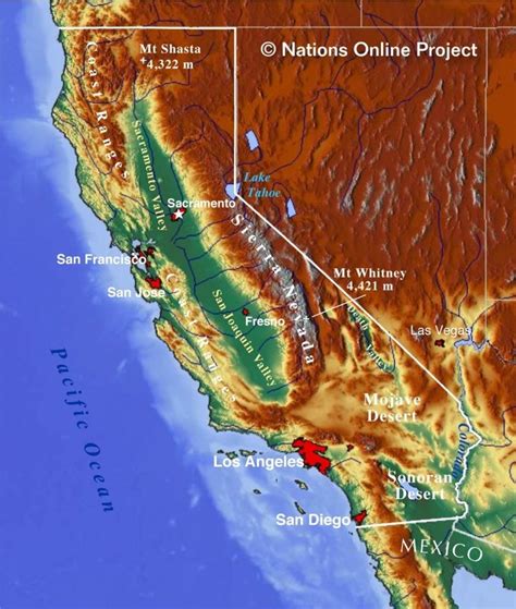 California Reference Map - Topo Map Of California - Free Printable Maps