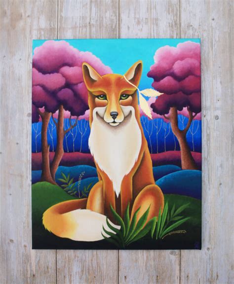 Red Fox Painting Animal Original Art KIds Room Wall Art Oil Canvas 16 ...