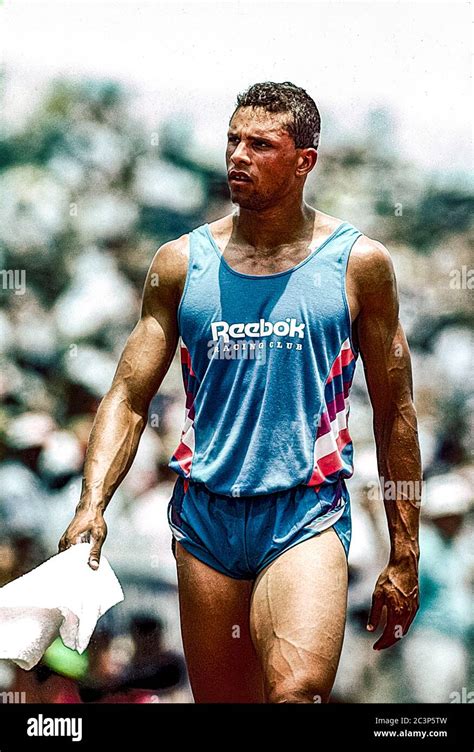 Dan O'Brien (USA) competing in the decathlon at the 1992 US Olympic Track and Field Team Trials ...