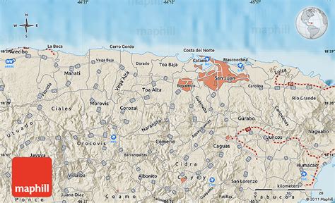 Shaded Relief Map of Cerro Gordo