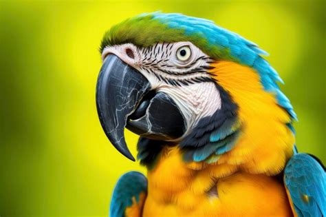 Premium AI Image | Blue and yellow macaw parrot