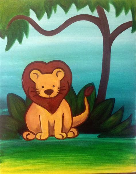 צייר הצגה Artwork לגימה - Palette של פינו | Lion canvas painting, Art ...