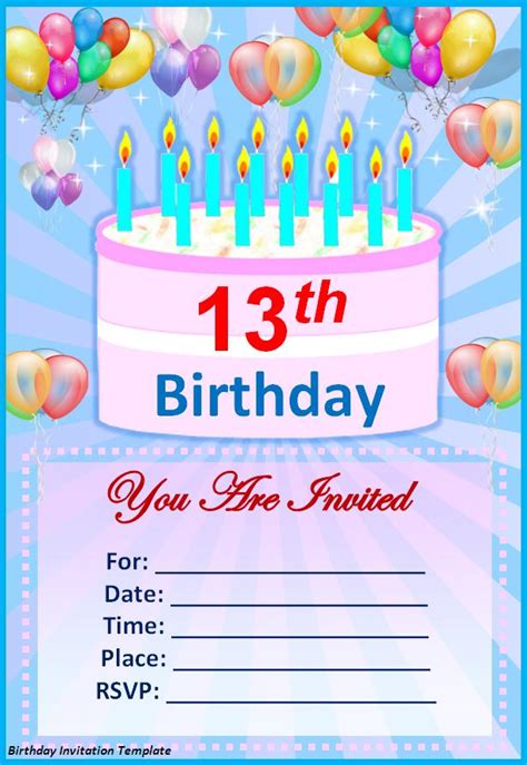 Birthday Invitation Template - Excel PDF Formats