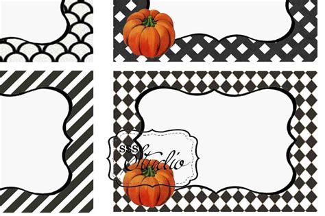 Thanksgiving Name Tags Digital Pumpkin Labels Fall Place - Etsy