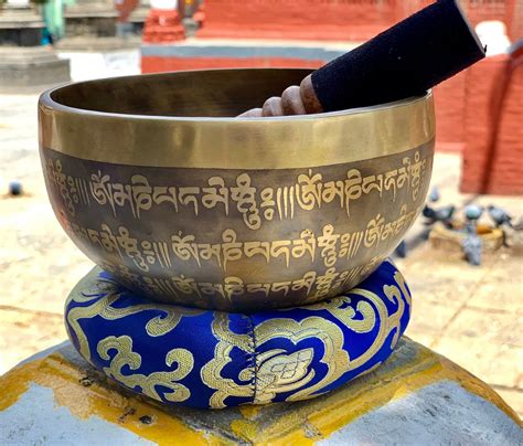 7” mantra engraved Tibetan singing bowl-chakra healing bowl, meditation, yoga, healing and sound ...