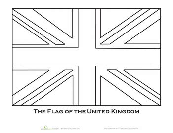 British Flag | Worksheet | Education.com | Flag coloring pages, British ...