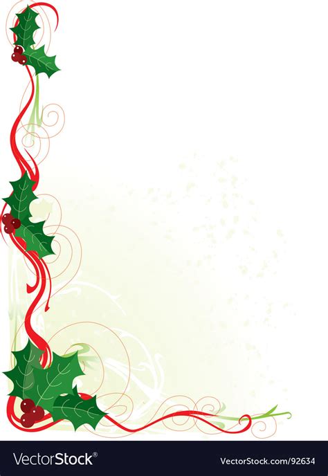 Christmas holly border vector by mkoudis - Image #92634 - VectorStock