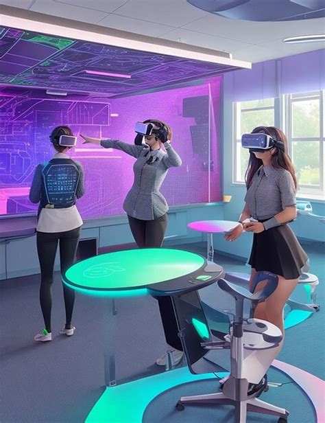 Premium AI Image | Learning to reimagine with holographic classrooms and integrated virtual reality